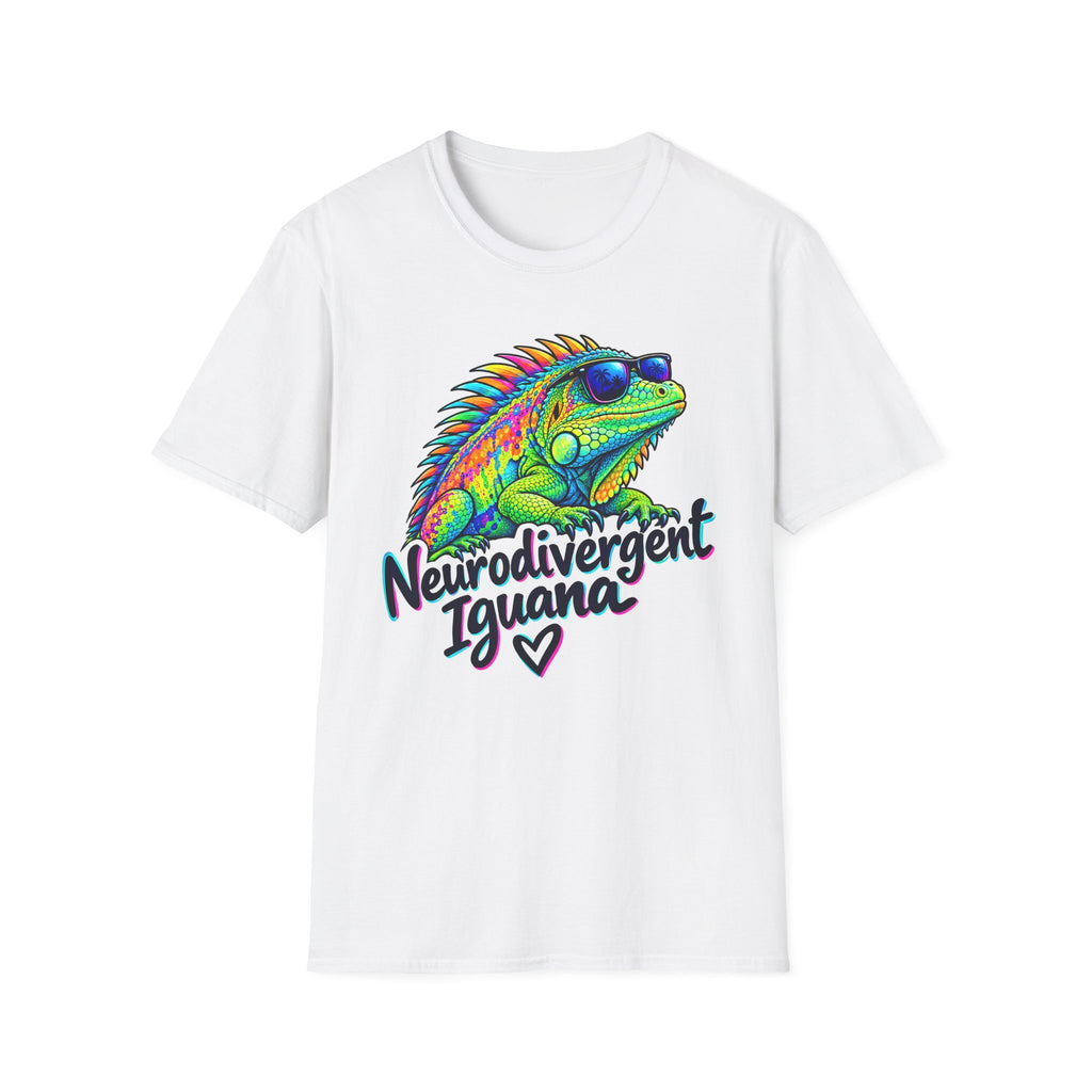 Neurodivergent Iguana T-Shirt – Colorful Pride Lizard Tee for Neurodiversity Awareness