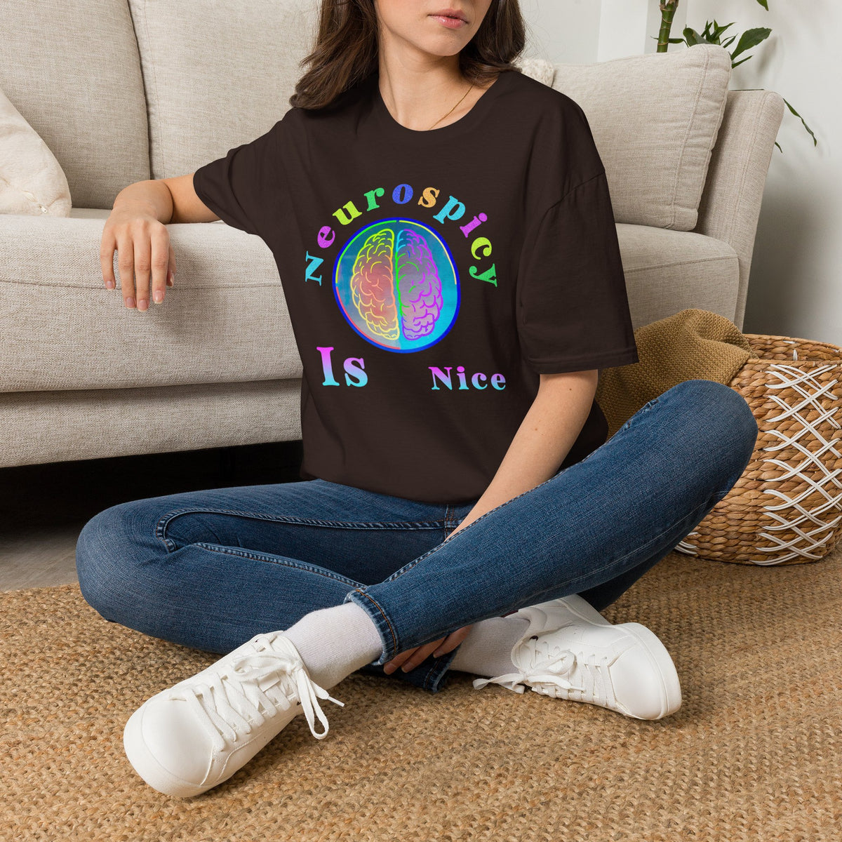 Neurospicy Rainbow Brain T‑Shirt — Colorful Science Apparel