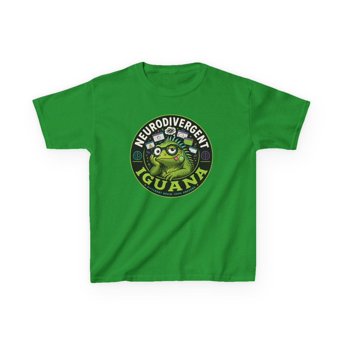 Kids T‑Shirt — "Neurodivergent Iguana" Graphic Tee