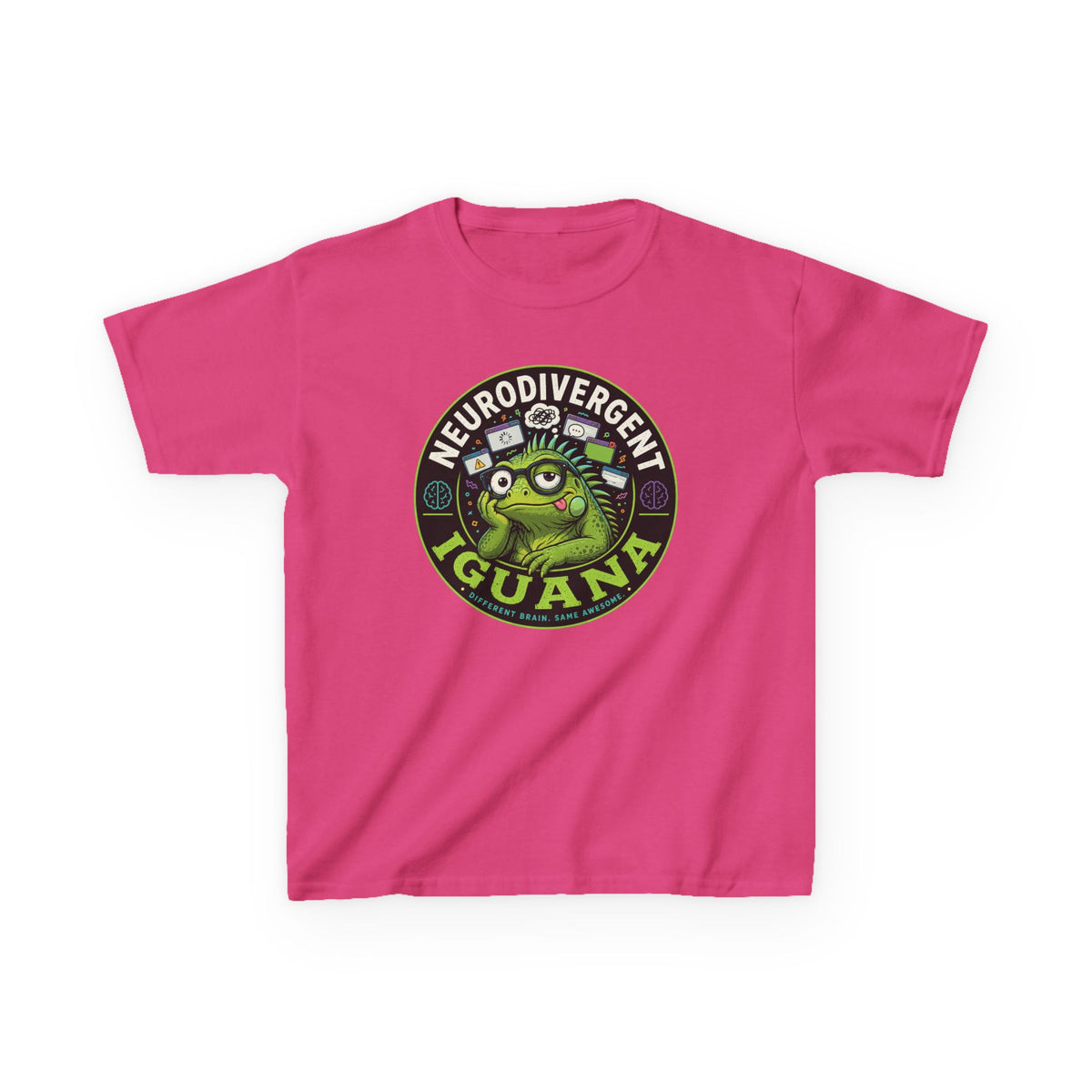 Kids T‑Shirt — "Neurodivergent Iguana" Graphic Tee