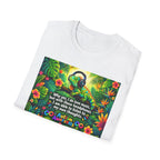Autism Awareness T-Shirt — 'I Love Music, I Hear Headphones' Floral Design