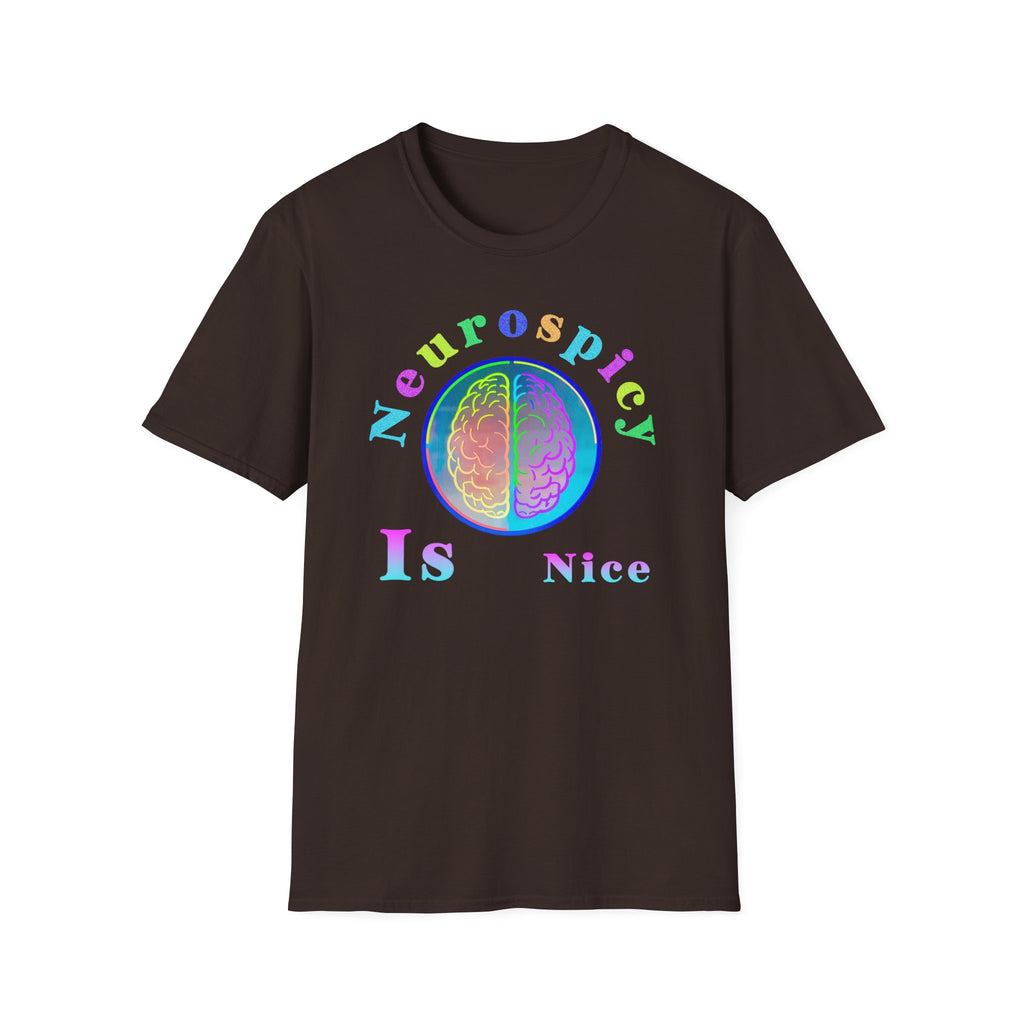 Neurospicy Rainbow Brain T‑Shirt — Colorful Science Apparel