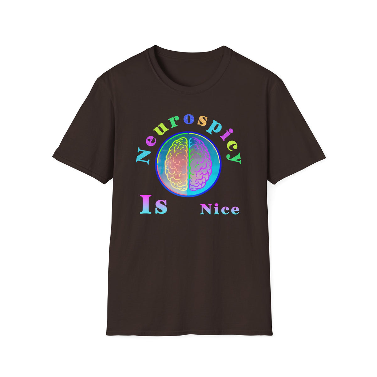 Neurospicy Rainbow Brain T‑Shirt — Colorful Science Apparel