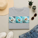 Surfing Bear T-Shirt — Vintage Triptych Wave Art Tee