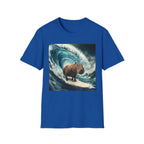Capybara Surfing Wave T-Shirt — Funny Animal Surf Tee