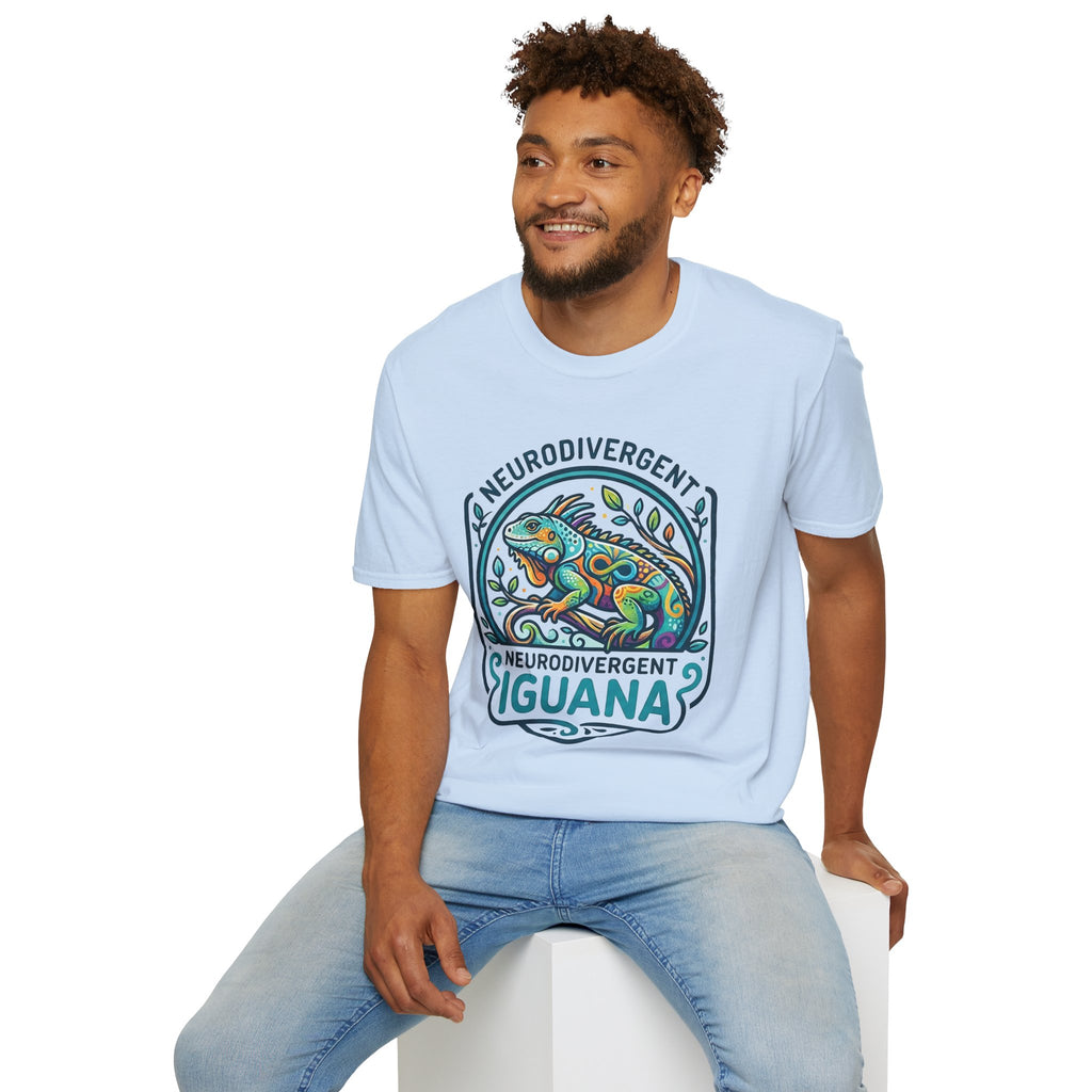 Neurodivergent Iguana T-Shirt — Colorful Pride Design