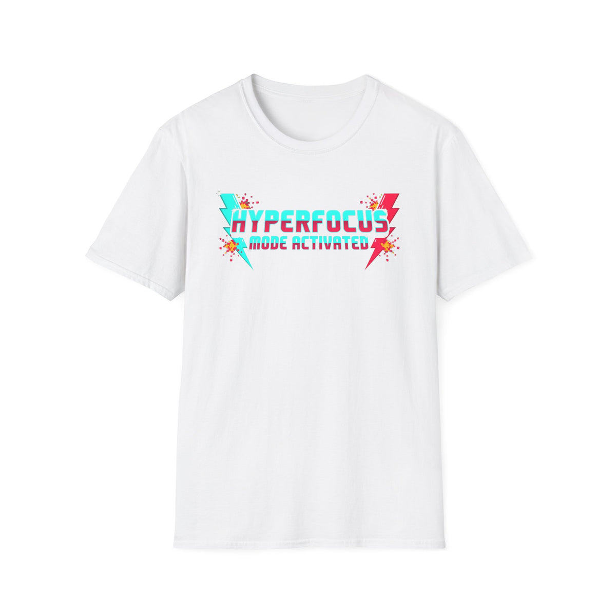 Hyperfocus Mode Activated T-Shirt — Retro Lightning Gamer Focus Tee