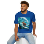 Surfing Capybara T-Shirt — Cute Animal Wave Graphic Tee