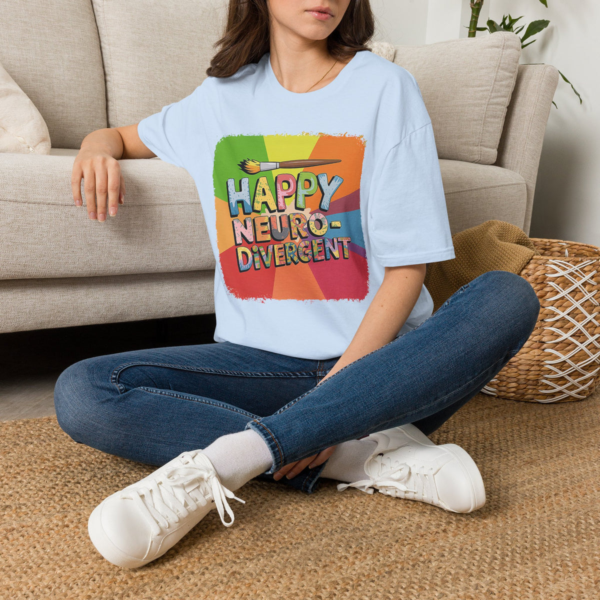 Happy Neurodivergent T-Shirt — Colorful Pride Art Tee