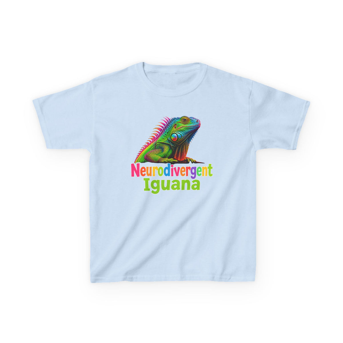 Kids T‑Shirt — Colorful "Neurodivergent Iguana" Graphic Tee