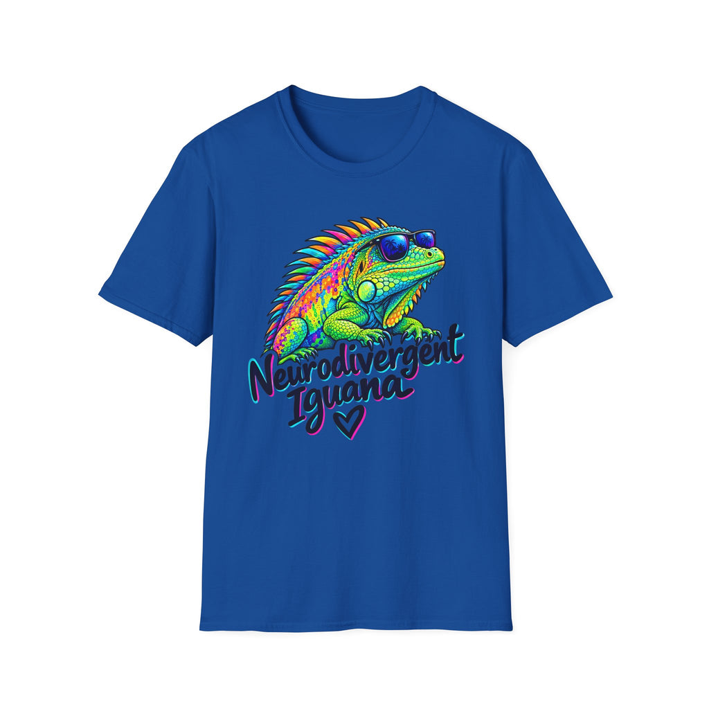 Neurodivergent Iguana T-Shirt – Colorful Pride Lizard Tee for Neurodiversity Awareness