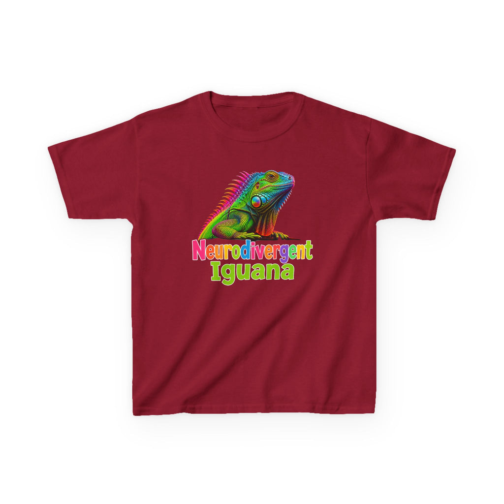 Kids T‑Shirt — Colorful "Neurodivergent Iguana" Graphic Tee