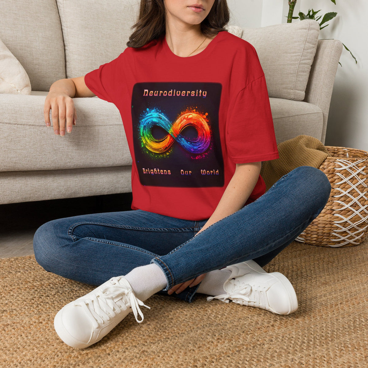 Neurodiversity Infinity T-Shirt — Brighten Our World Rainbow Design