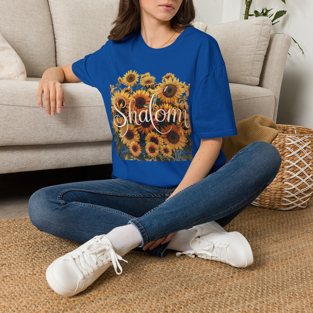 Shalom Sunflowers T-Shirt — Floral Peace Tee