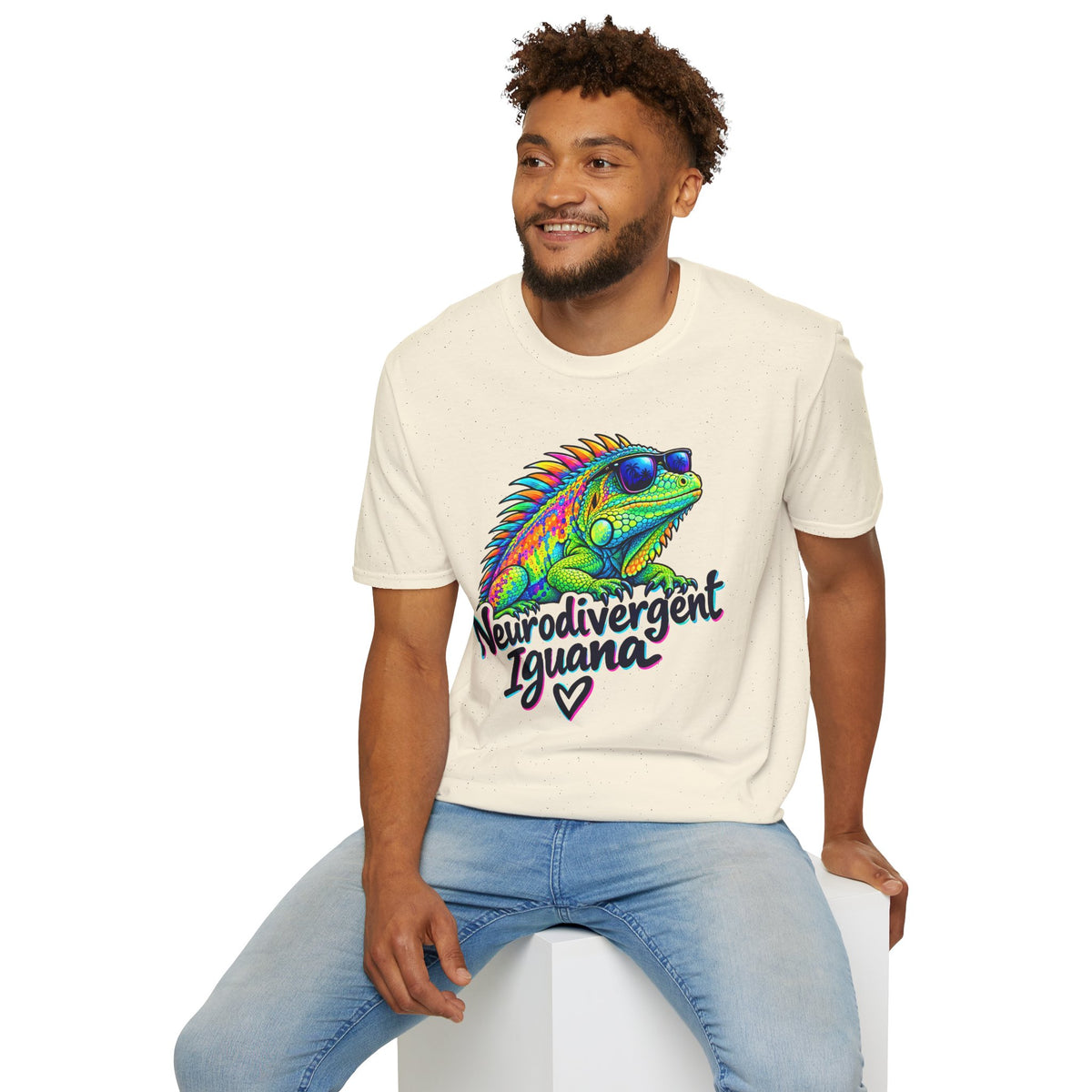 Neurodivergent Iguana T-Shirt – Colorful Pride Lizard Tee for Neurodiversity Awareness