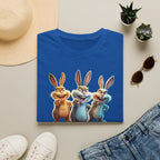 Funny Cartoon Bunnies T-Shirt — Three Playful Rabbits Graphic Tee