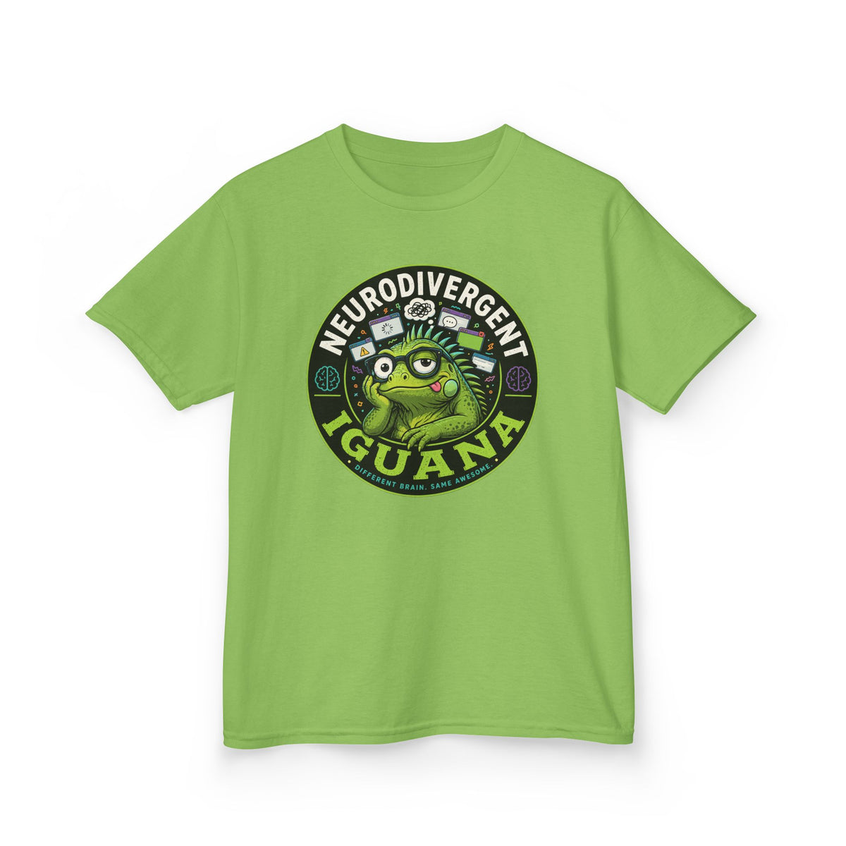 Kids T‑Shirt — "Neurodivergent Iguana" Graphic Tee