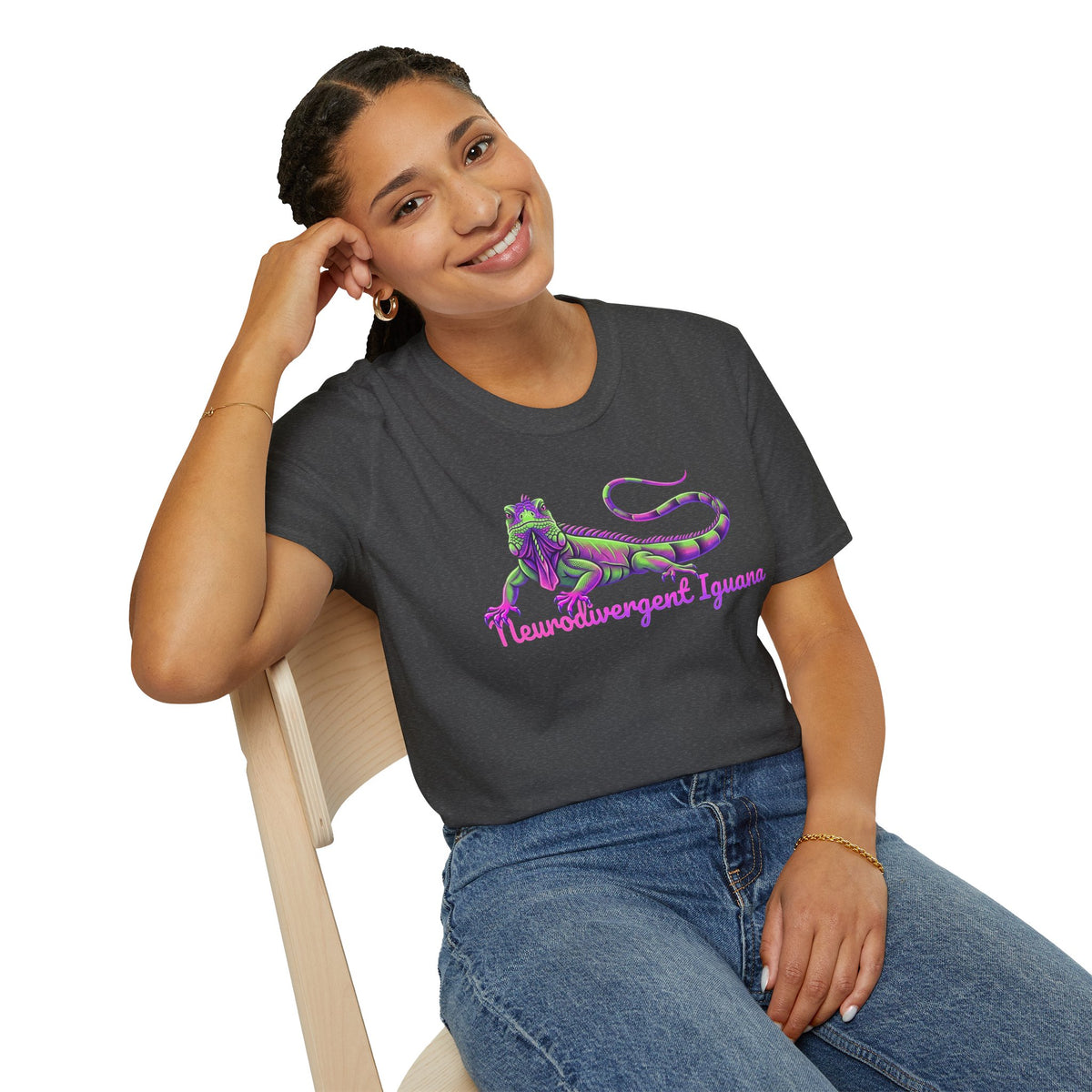 Neurodivergent Iguana T-Shirt — Colorful Pride Lizard Tee