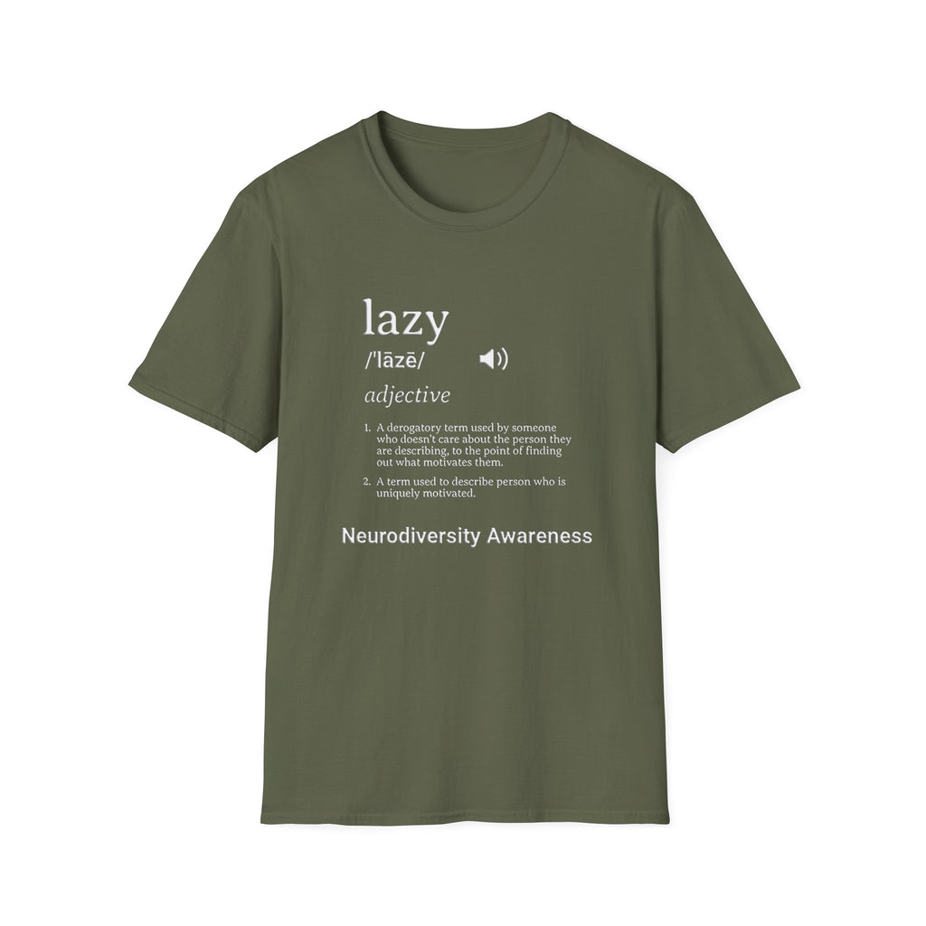 Lazy Definition T-Shirt — Funny Minimalist Typography Tee for Relaxed Lifestyle