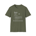 Lazy Definition T-Shirt — Funny Minimalist Typography Tee for Relaxed Lifestyle