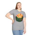 Sunrise Jungle T-Shirt — Tropical Iguana Sunset Graphic Tee