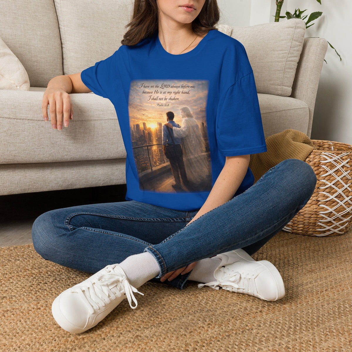 Christian Faith T-Shirt — Psalm 16:8 "I Have Set the LORD Always Before Me" Inspirational Tee