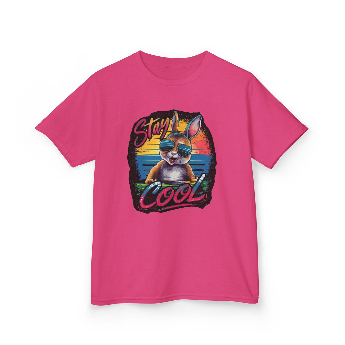 Kids T-Shirt — "Stay Cool" Sunglasses Cat Retro Graphic Tee