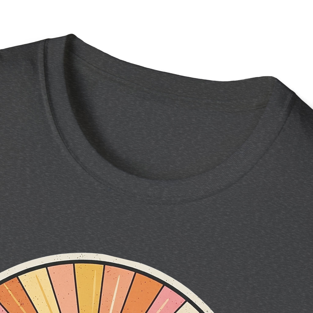 Sunrise Jungle T-Shirt — Retro Tropical Sunset Graphic Tee