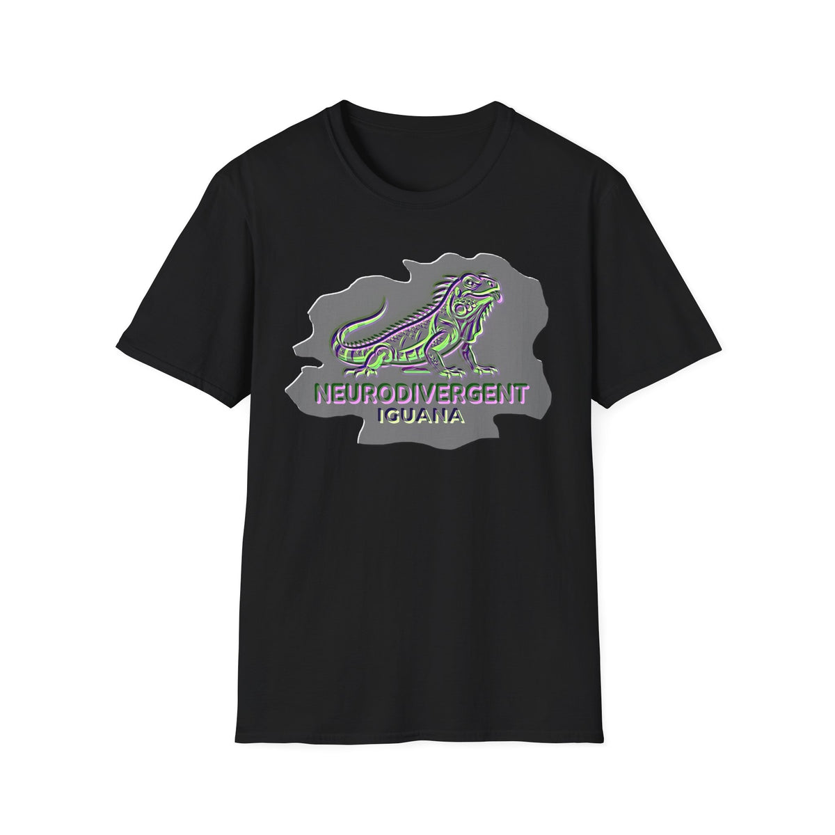 Neurodivergent Iguana T-Shirt — Colorful Pride lizard design