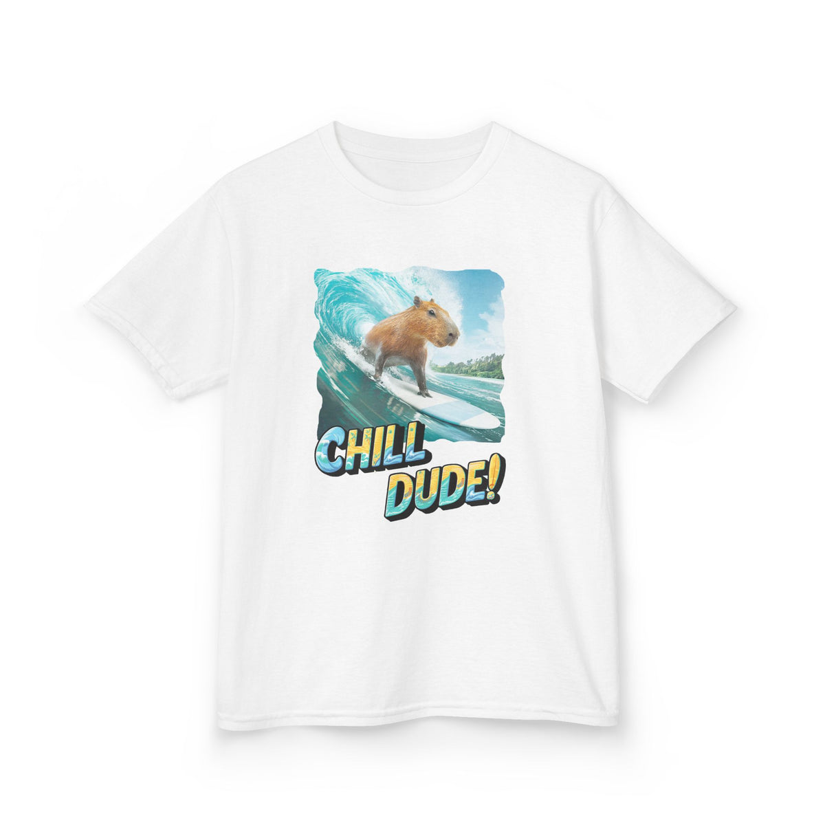 Kids Tee — 'Chill Dude!' Surfing Hamster Graphic