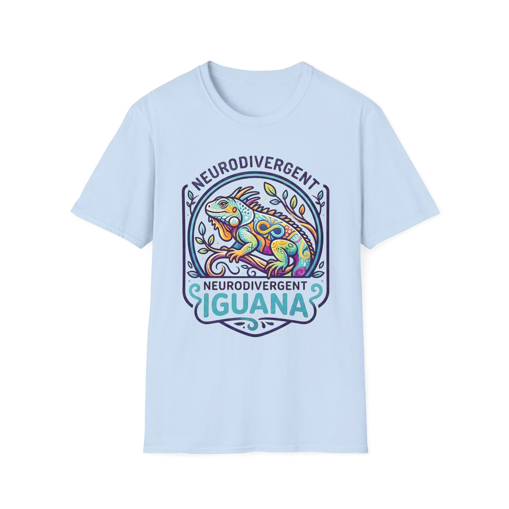 Neurodivergent Iguana T-Shirt — Colorful Pride Design for Neurodiversity Awareness
