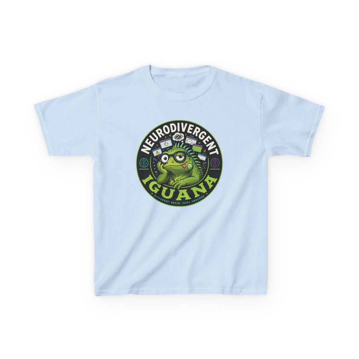 Kids T‑Shirt — "Neurodivergent Iguana" Graphic Tee