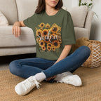 Shalom Sunflowers T-Shirt — Floral Peace Tee