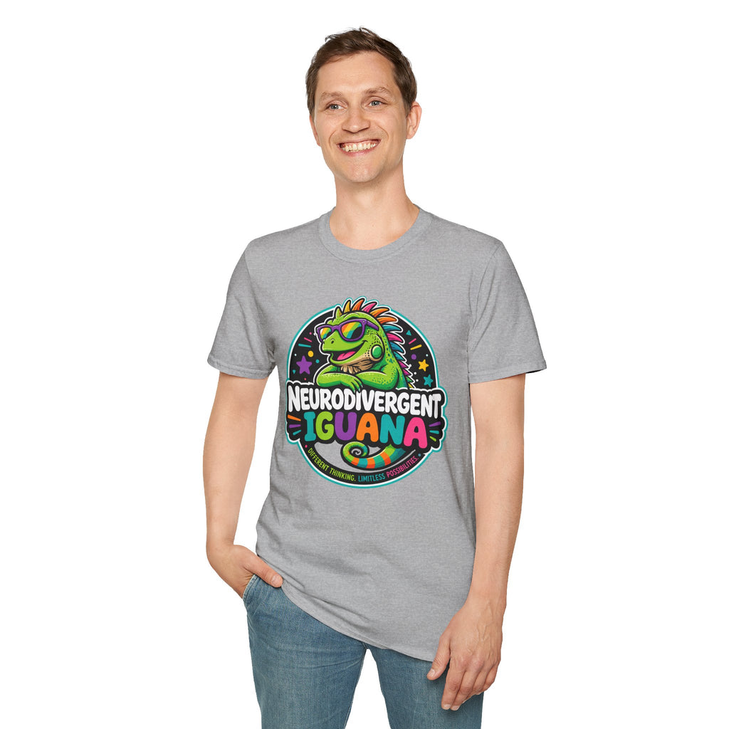 Neurodivergent Iguana T-Shirt — Colorful Pride Graphic Tee