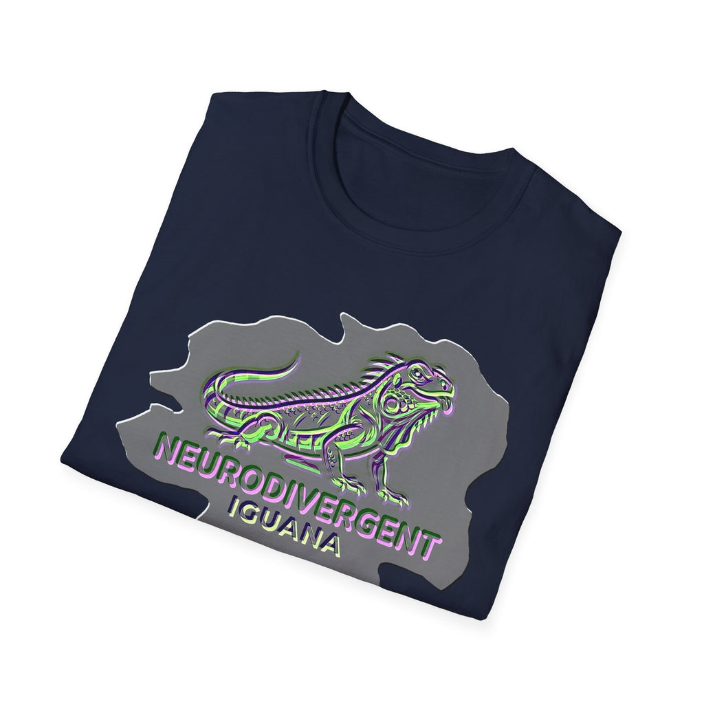 Neurodivergent Iguana T-Shirt — Colorful Pride lizard design