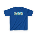 Kids Surfing Waves Tee — Triple Wave Surfboard Graphic Kids T‑Shirt