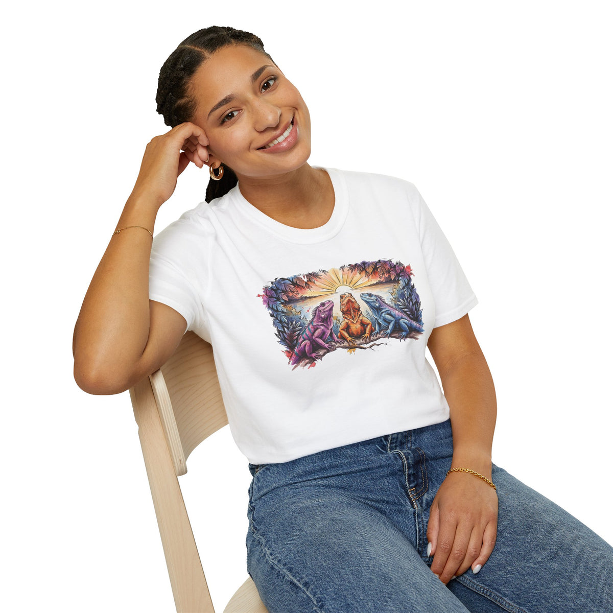 Tres iguanas T-Shirt — Sunrise Tribal Animal Harmony Tee