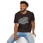 Neurodivergent Iguana Graphic T‑Shirt — Pride-Lit Earthtone Design