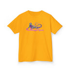 Kids Tee — Neon Green & Purple Iguana Graphic “Fluorescent Iguana”
