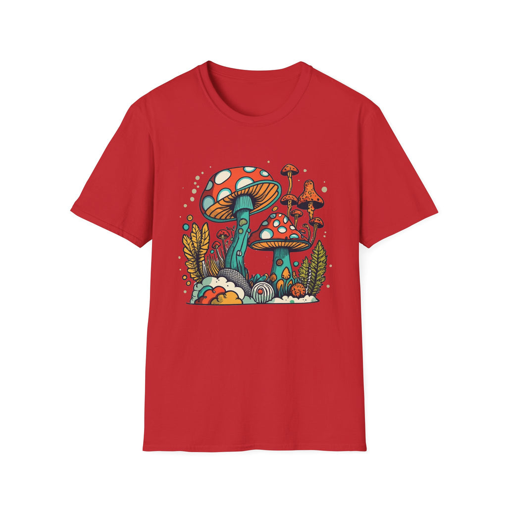 Mushroom Garden T-Shirt — Retro Psychedelic Fungi Illustration