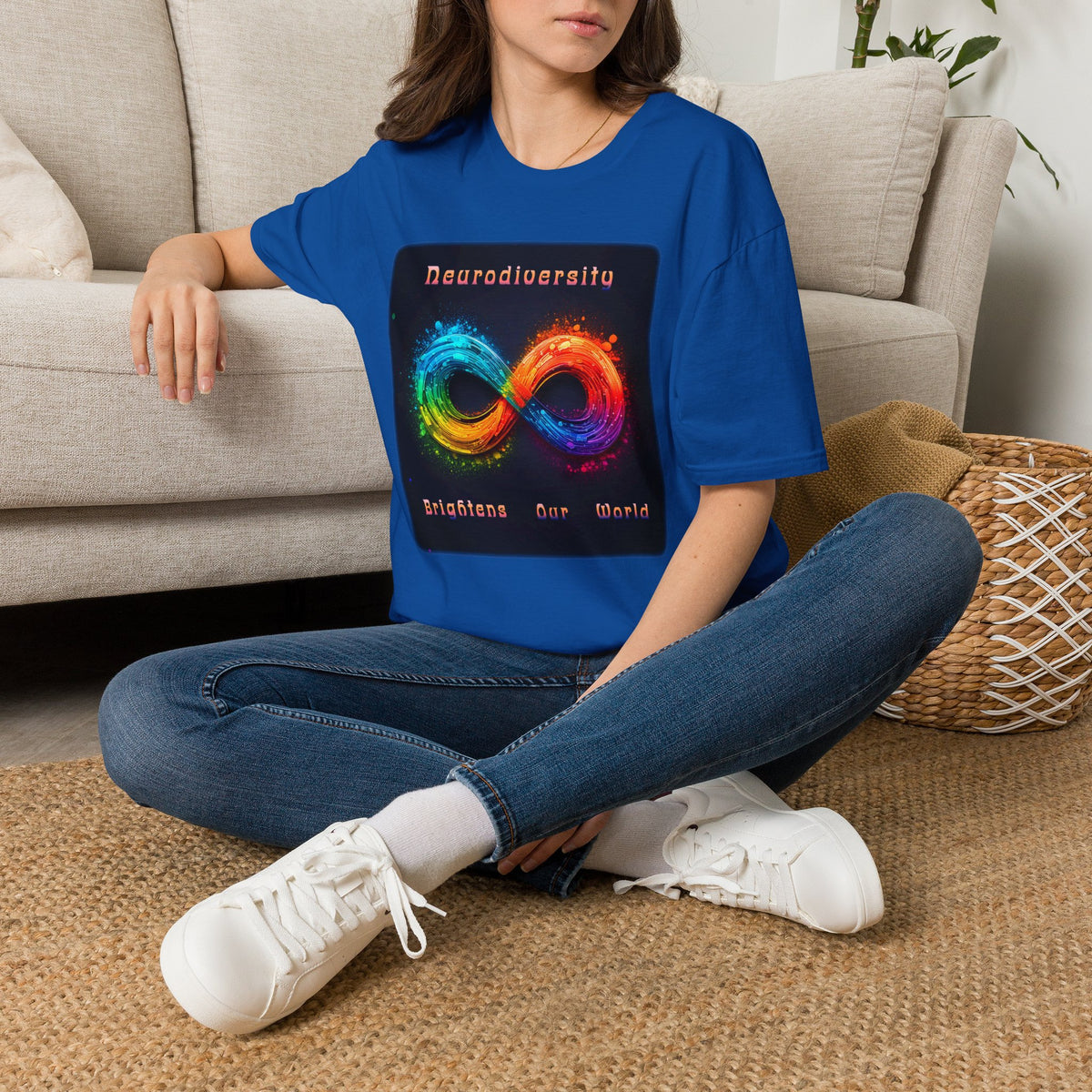 Neurodiversity Infinity T-Shirt — Brighten Our World Rainbow Design