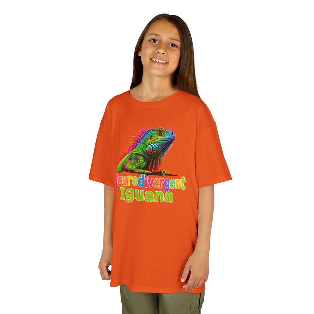 Kids T‑Shirt — Colorful "Neurodivergent Iguana" Graphic Tee