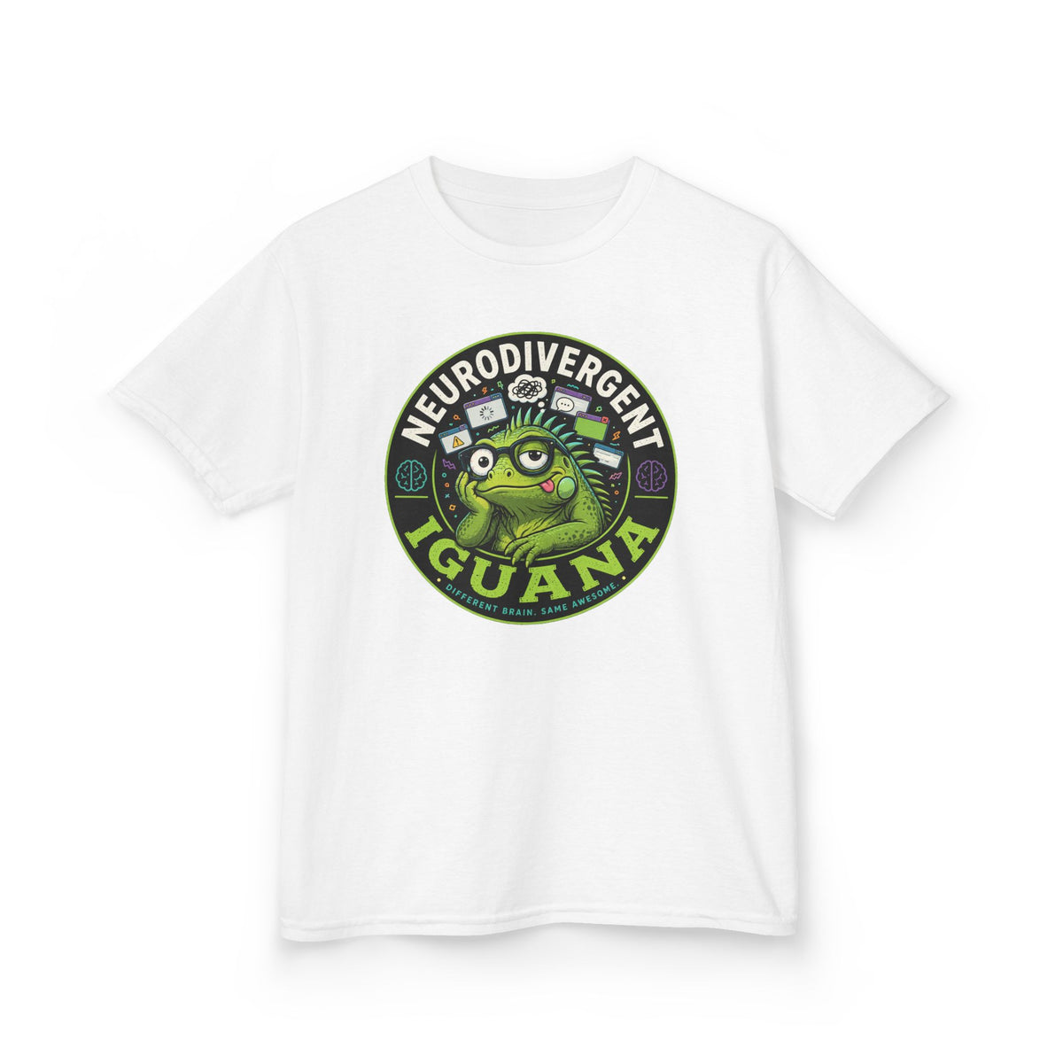 Kids T‑Shirt — "Neurodivergent Iguana" Graphic Tee
