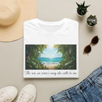Beachscape T-Shirt — "The sea, an siren's song she calls to me" Scenic Coastal Tee