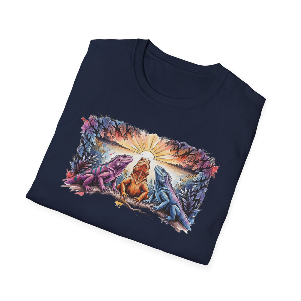 Tres iguanas T-Shirt — Sunrise Tribal Animal Harmony Tee