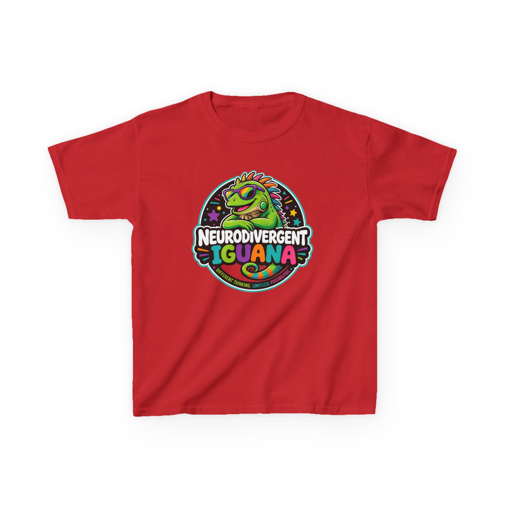 Kids T‑Shirt — "Neurodivergent Iguana" Colorful Pride Tee