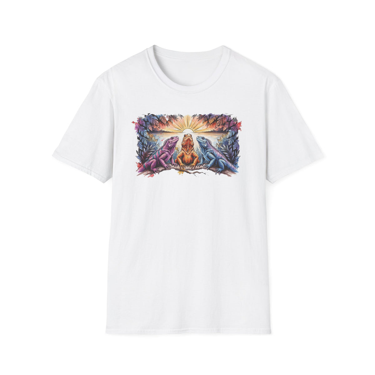 Tres iguanas T-Shirt — Sunrise Tribal Animal Harmony Tee