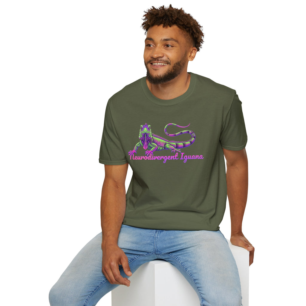 Neurodivergent Iguana T-Shirt — Colorful Pride Lizard Tee