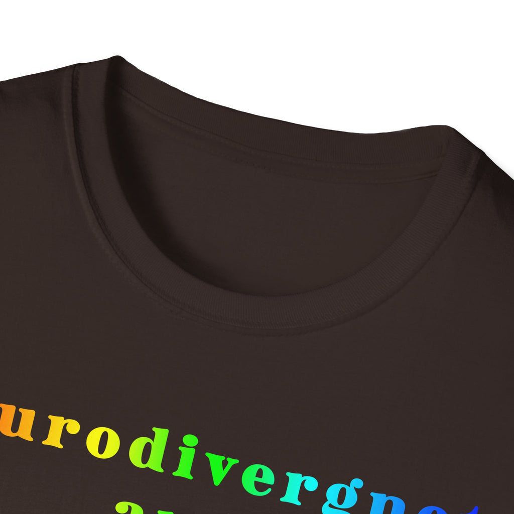 Neurodivergent and Thriving T-Shirt – Rainbow Pride Neurodiversity Tee