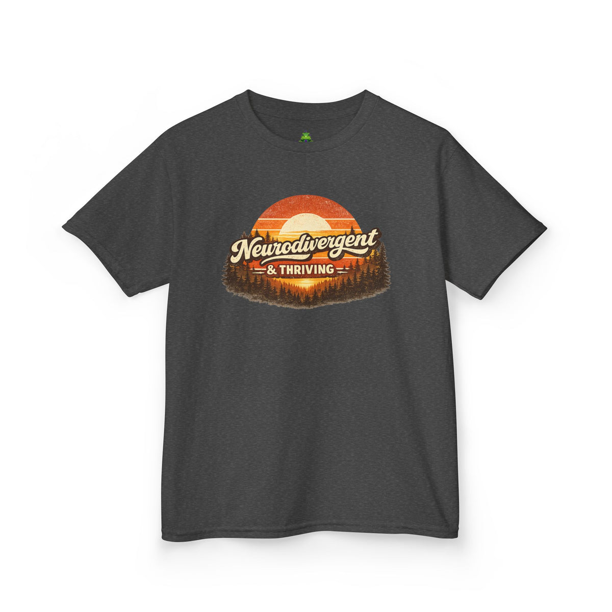 Kids T-Shirt — "Neurodivergent & Thriving" Retro Sunset Design